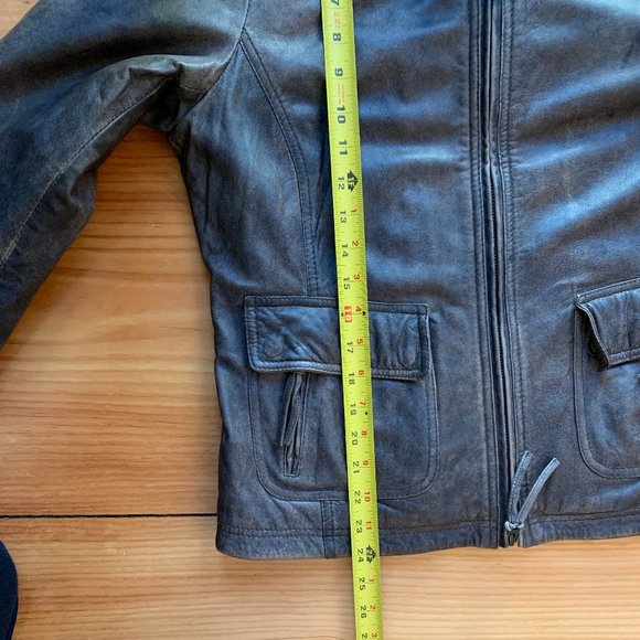 Women's brown leather jacket by Scully, size L - Picture 9 of 11